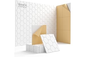 Sound Proof Foam Panels for Walls, Kuchoow Acoustic Panels Sound Absorbing, 12 Pack High Density Soundproof Wall Panels Self Adhesive Sound Dampening Panels Sound Absorbing Panel 12"×12"×0.4"