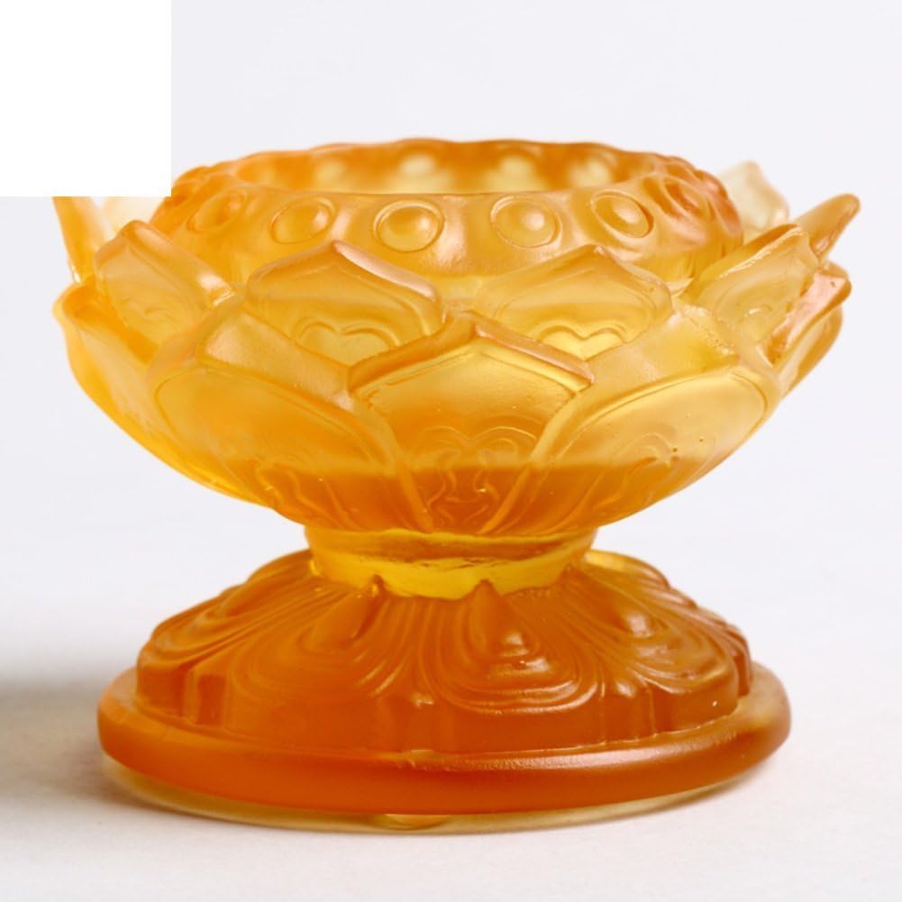 glass Lotus candle holder butter lamp for the Buddha light Amber candelabra decoration