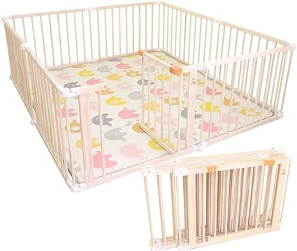 wooden playpen with gate