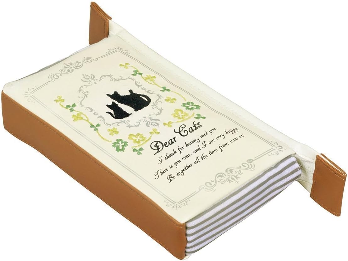 GENTIE Dear Cat's Black Cat Pen Case Pouch G-5484N White