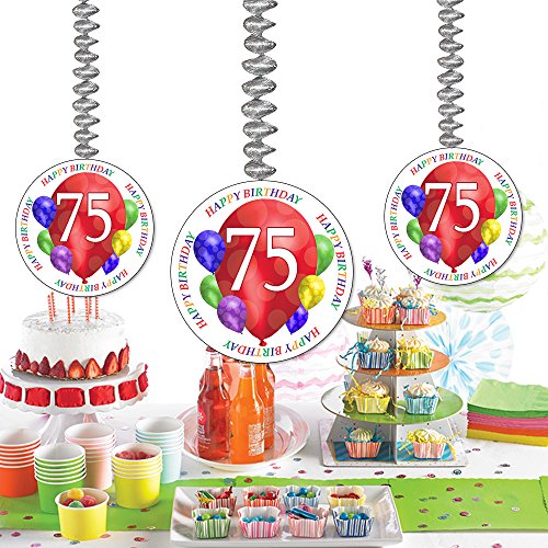 75TH BIRTHDAY BALLOON BLAST DANGLER