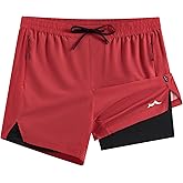 maamgic Men's Athletic Running Shorts with Liner Ultra Lightweight Workout Shorts 5"/ 7"