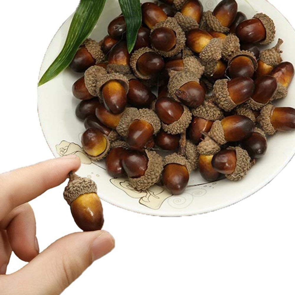 BigOtters Artificial Acorn, 100PCS Fake Nutty for Home Vase Filler Decor, 1.2\