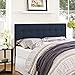 Modway Emily Tufted Button Linen Fabric Upholstered King Headboard in Navy