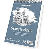 Bachmore Sketchpad 9X12 Inch (57lb/85g), 100 Sheets of Spiral Bound Sketch Book for Artist Pro & Amateurs | Marker Art, Colored Pencil