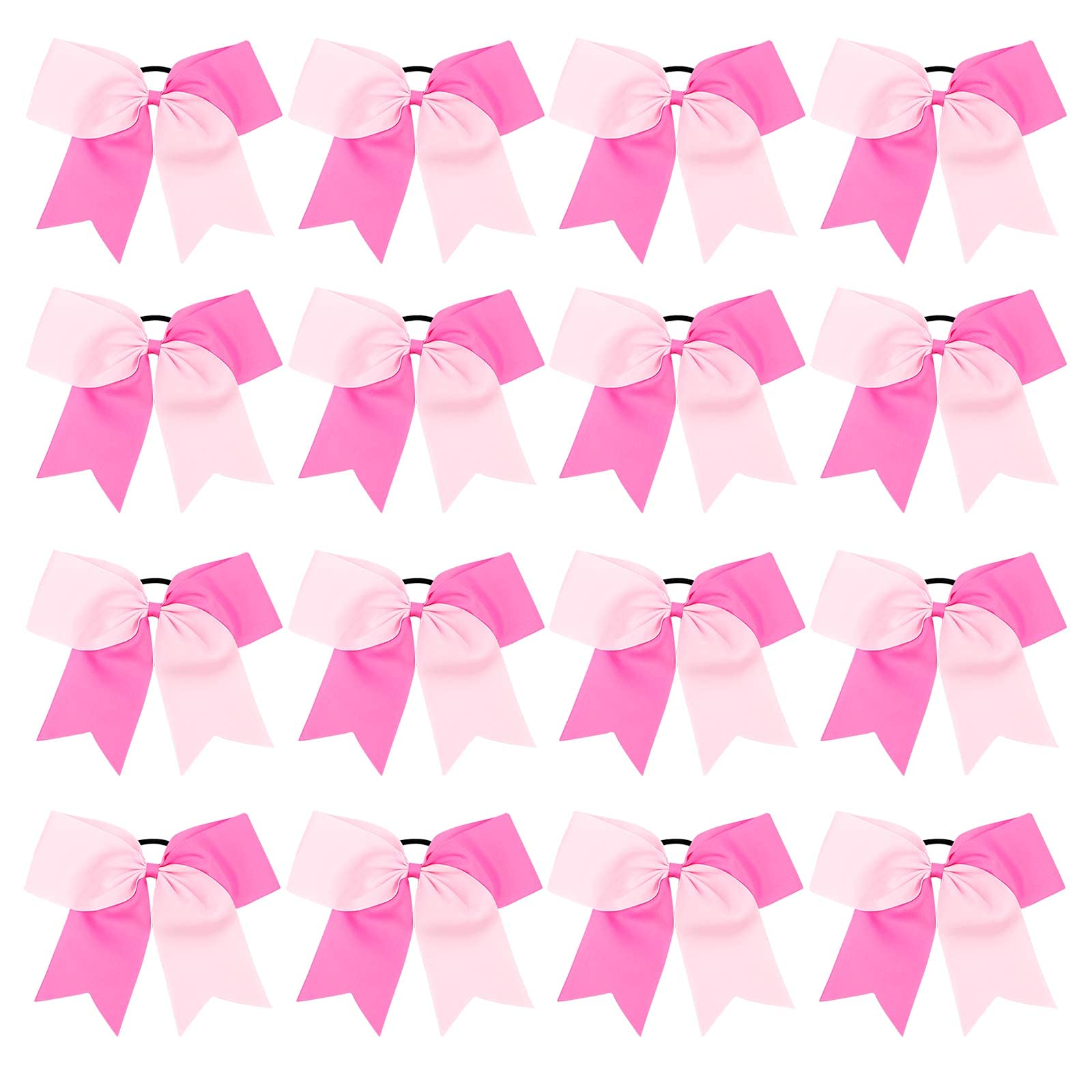 Photo 1 of 16PCS 8" Large Cheer Hair Bows Ponytail Holder Elastic Band Handmade for Cheerleading Teen Girls College Sports (Pink/Hot Pink, 1 Count (Pack of 16))