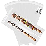 Clear Cellophane Pretzel Rods Bag, 100Ct 2 '' x 10 '' Cellophane Treat Bags for Chocolate Bars, Individual Chocolate Covered 