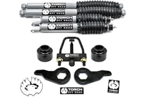 TORCH OFF ROAD TORCH Full Lift Kit for 2000-2006 Chevy Tahoe GMC Yukon Suburban 1500 SUV 4WD 4X4 With Extended Shocks and Tool (3" Front 3" Rear)