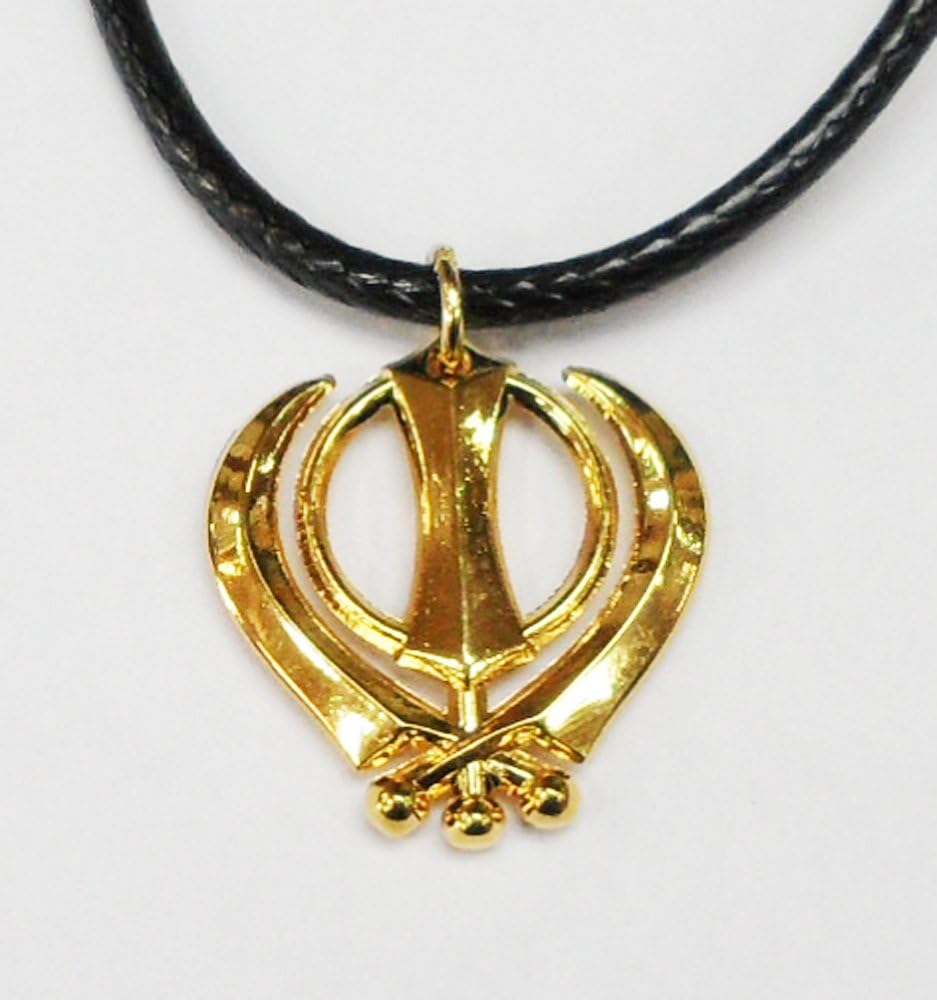 DTF Sikh Khanda Pendants 3D Mini (Gold, Alloy)
