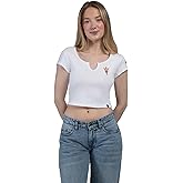 Hype & Vice Cali Tee for Women (Large) - Arizona State University Tailgate Top for Women, Crop Top T-Shirt, College Shirts for Game Days - White