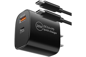 PD 30W Fast Charger Compatible with Meta Quest 3 3S VR Headset, Dual Port USB Wall Charger + Type C Power Cord for Oculus Que