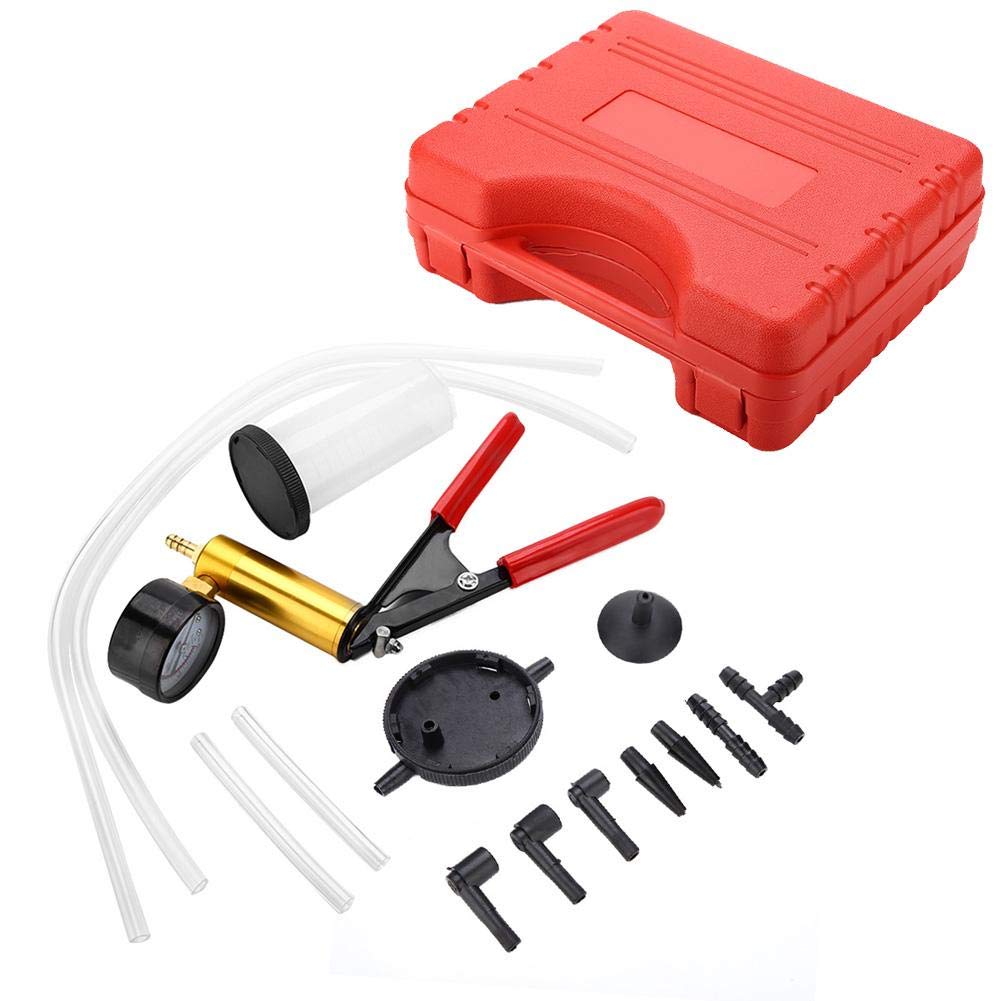 Brake Bleeder Hand Vacuum Pump Brake Bleeding Tool Kit for Car Motorcycle Copper Alloy + Iron + Rubber