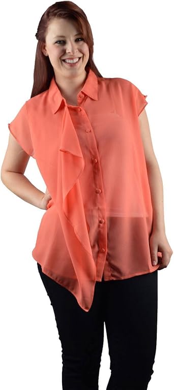 women's plus size sheer blouses