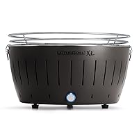  G435 XL Lotusgrill Lotusgrill Edelstahl Stahl Kunststoff schwarz klein Balkon Camping Picknick ✔ rund ✔ tragbar rauchfrei ✔ Grillen mit Holzkohle ✔ für den Tisch 