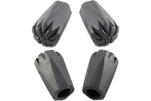 YORK NORDIC 4 Pack of Extra Durable Rubber Replacement Tips (Replacement Feet/Paws/Ferrules/Caps) for Trekking Poles - Fits All Standard Hiking and Nordic Walking Poles