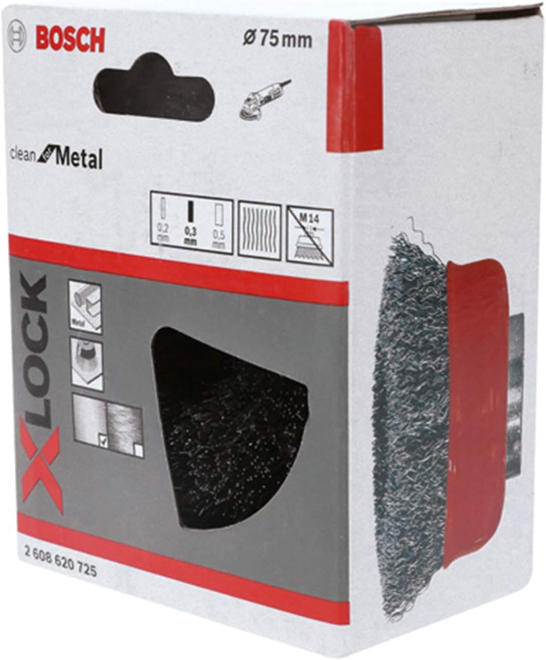 Bosch 1x PRO Steel Longlife Cup Brush, Crimped Wire for Small Angle Grinder and X-Lock (for Steel diameter 75 mm - Image 4