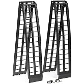 Titan Ramps Aluminum ATV Motorcycle Loading Ramps, 1,200 lb, 9 Ft, 2-Pack | Aluminum loading ramps for pickup trucks, foldable, lightweight with serrated crossbars