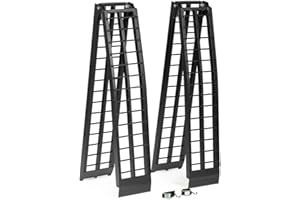 Titan Ramps 9' Portable ATV Ramps 1200 lb Capacity Aluminum Loading Ramps for Pickup Trucks Foldable, Lightweight with Serrated Crossbars
