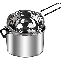 2Pack Stainless Steel Double Boiler Pot with Heat Resistant Handle for Melting Chocolate, Butter, Cheese, Caramel and…