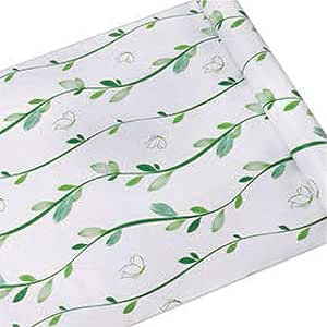 HOYOYO 17.8 x 78 Inches Self-Adhesive Shelf Liner, Self Adhesive Shelf Liner Dresser Drawer Paper Wall Sticker Home Decoration,Green Leaf