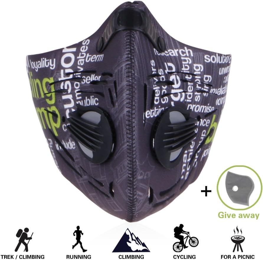 GoingMen Anti Pollution Dust Half Face Mask with 2 Activated Carbon Air Filters for Cycling Skiing Motorcycle Outdoor Sport