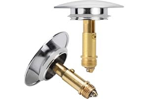 2pcs Bathroom Sink Drain Plug Stopper 70mm Basin Pop Up Click Clack Plug with Brass Slotted Bolt Spring for 38mm Sink Diamete