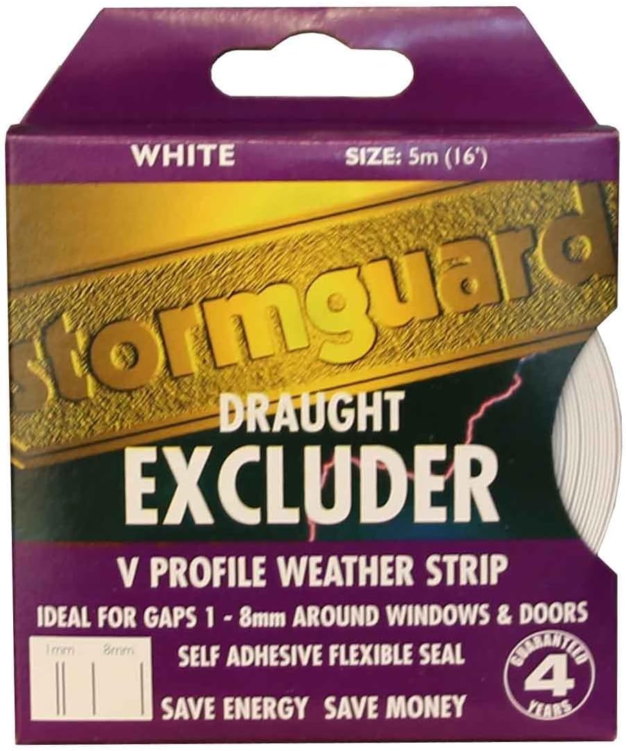 Stormguard V-Seal White 5M Draught Excluder Self Adhesive Gap Filler
