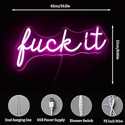 LED "Fuck It" Neon Sign USB Powered Neon Lights for