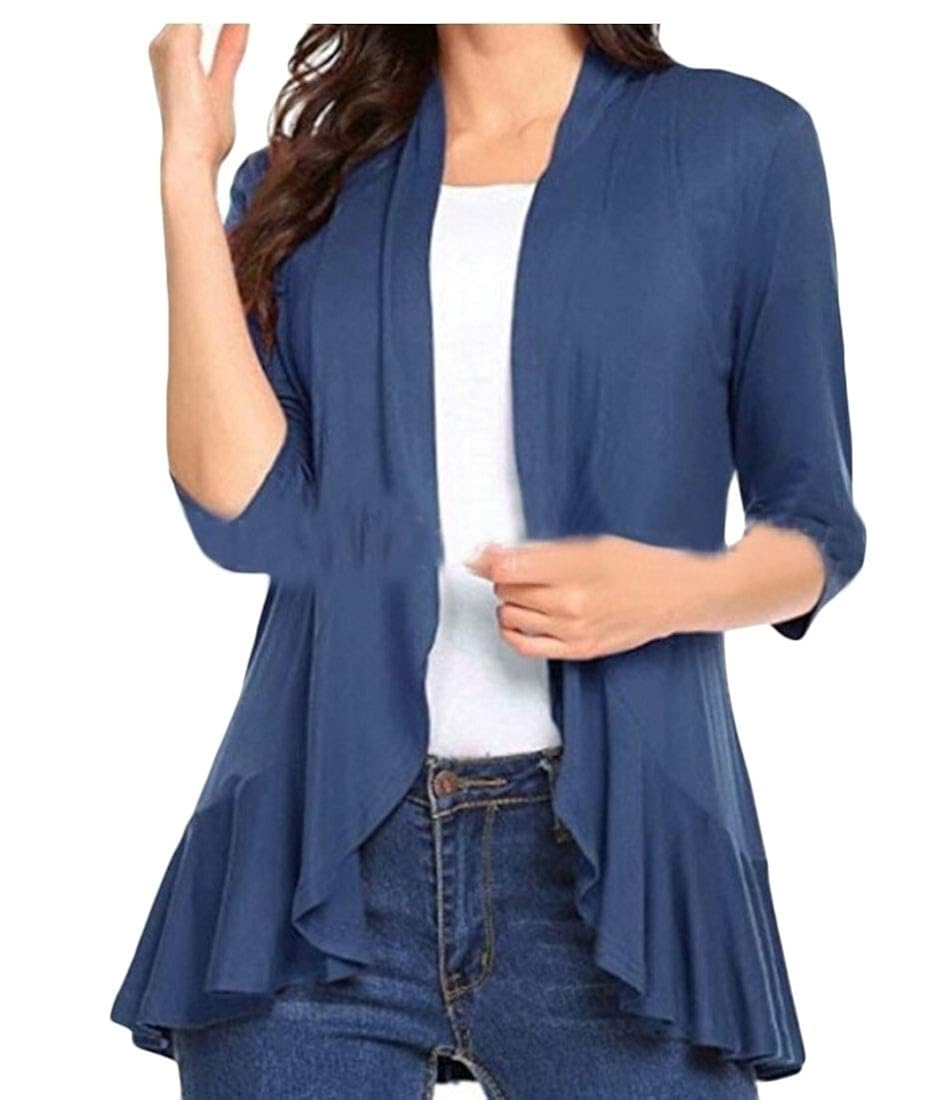Buy cfzsyyw Womens' Lightweight OpenFront Cotton Duster Cardigan Navy