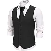 COOFANDY Men's Business Suit Vests Slim Fit Formal Dress Waistcoat Groomsman Vest For Wedding