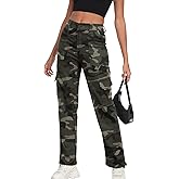 FREEOAK Women's High Waisted Cargo Pants Baggy Y2K Streetwear Stretchy Pants with 6 Pockets Ankle Drawstring