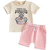 Kupretty Toddler Baby Girl Clothes Birthday Outfit B-Day Shirts T-shirt Tees + Shorts Set 6 12 18 24 Month 2T Summer