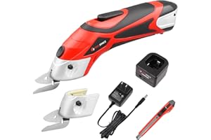 T TOOLSPACE TOOLSPACE Cordless Electric Scissors With Two Blades, Cardboard Cutter for Cutting Fabric, 4V Lithium-Ion Rechargeable Battery, Easy Carry and Fast Charging