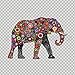 Decals Stickers Floral Elephant Elephas room Feng shui Tablet Laptop Waterproof Sports Bike 5 X 3,48 Inches Color