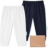 PurComfy Supersoft Baby Pants, 2-Pack Premium Bamboo Viscose Jogger Pants, Elastic Waist, Unisex 0-24 Months