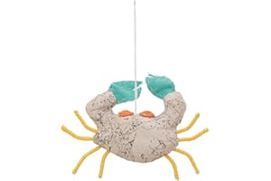 Creative Co-Op Handmade Paper Mache And Fabric Crab Ornament with Rope Detail in Multi Color