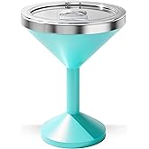 CHUGONGFANG 13oz Stainless Steel Martini Glass - Insulated Margarita Tumbler with Lid,Double-layer insulation function for outdoor, picnic, poolside, beach and yard parties