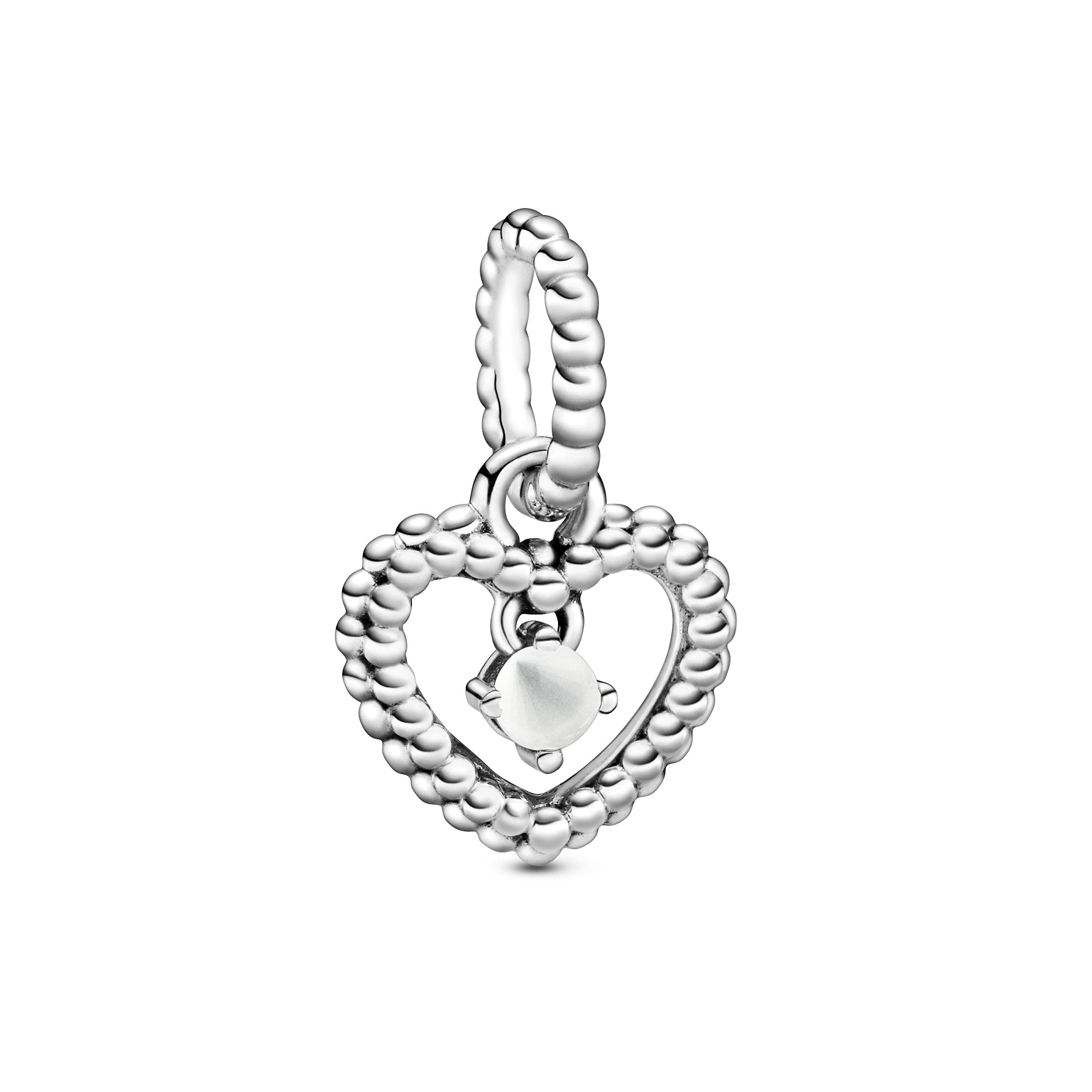 Pandora April Birthstone Heart Dangle Charm 798854C04