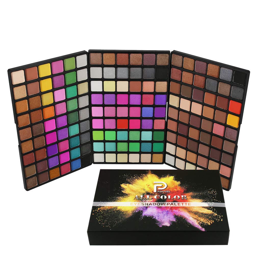 Pure Vie Professional Highlight Eyeshadow Palette Makeup Contouring Kit - 162 Colors Highly Pigmented Nudes Warm Natural Matte Shimmer Cosmetic Eye Shadows Pallet Powder Palette - Holiday Gift Set