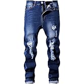 Nivne Tco Tween Boys Skinny Jeans Casual Ripped Destroyed Design Zipper Fly Stretch Slim Denim Pants with Five Pockets