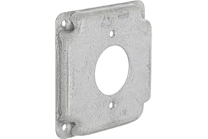 Hubbell-Raco 812C 20A Receptacle 1.594-Inch Diameter 4-Inch Square Exposed Work Cover