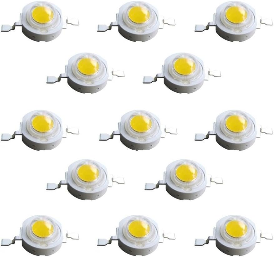 Brightsky 50pcs White 3w High Power LED Lamp Beads Chip 90-100lm 6000-6500k Light