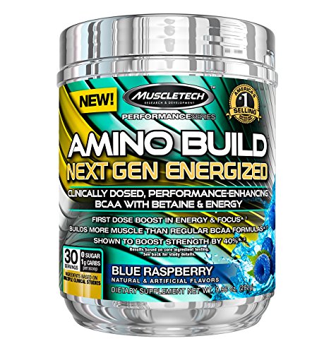 Amino Build Next Gen Energized, Blue Raspberry, 9.96 oz (282 g) - Muscletech by Muscle Tech