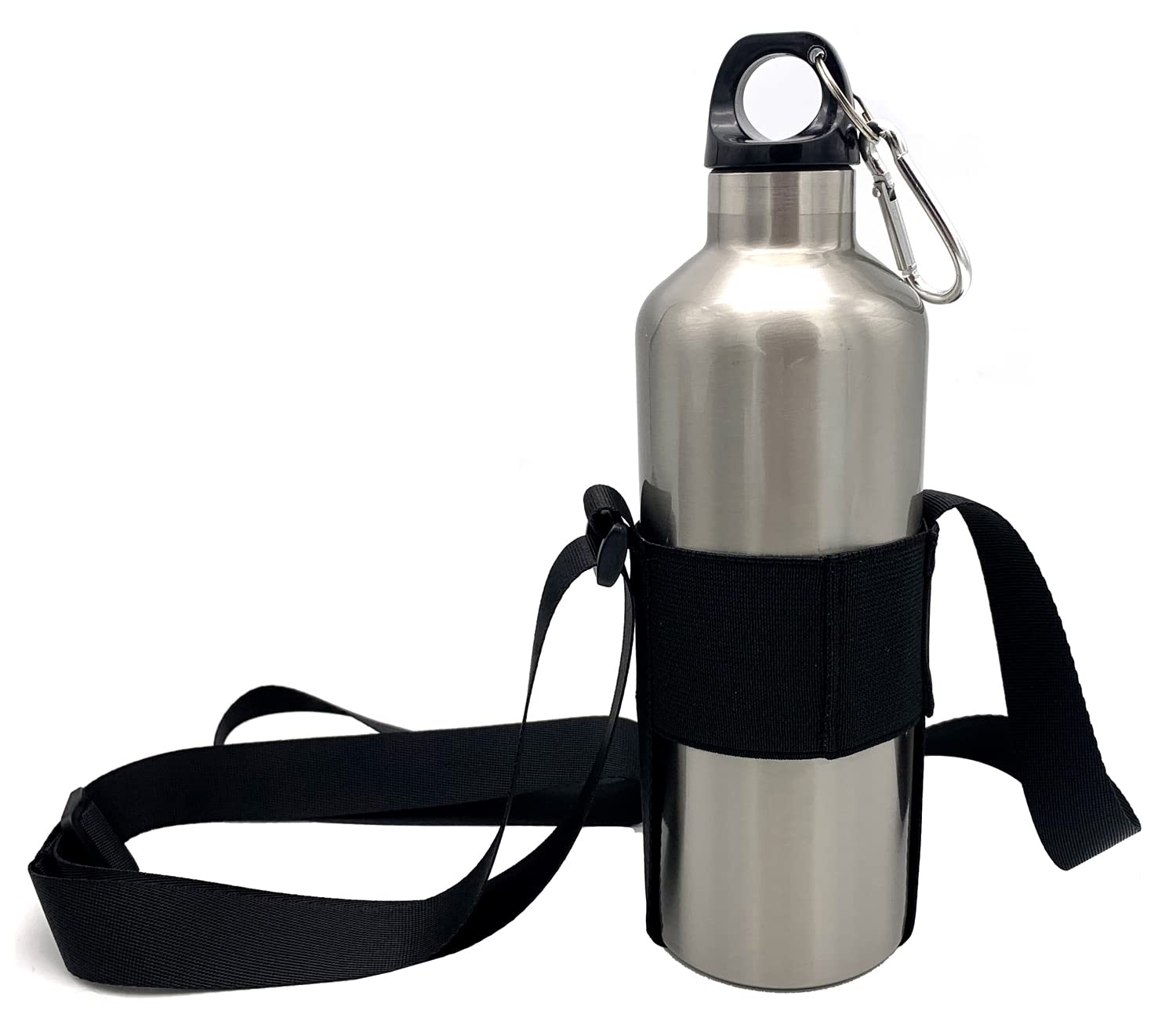 KOSTOO Water Bottle Carrier Sling Bottle Holder with Adjustable Shoulder Strap for Walking Short Hiking, Elastic Fastening Strap Fit for 12-40Oz (Exclude Water Bottle)