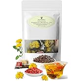 ZenVitality® Organic Dandelion Wolfberry Tea Bags Natural Support Kidney & Liver, Detox & Wellness Tea With Chrysanthemum, Goji Berry, Gardenia, Cassia Seed, Orange Peel, Dandelion Leaf Tea 120g