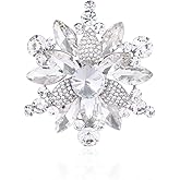 YOQUCOL Vintage Austrian Crystal Rhinestone Flower Shape Brooch Pin for Women