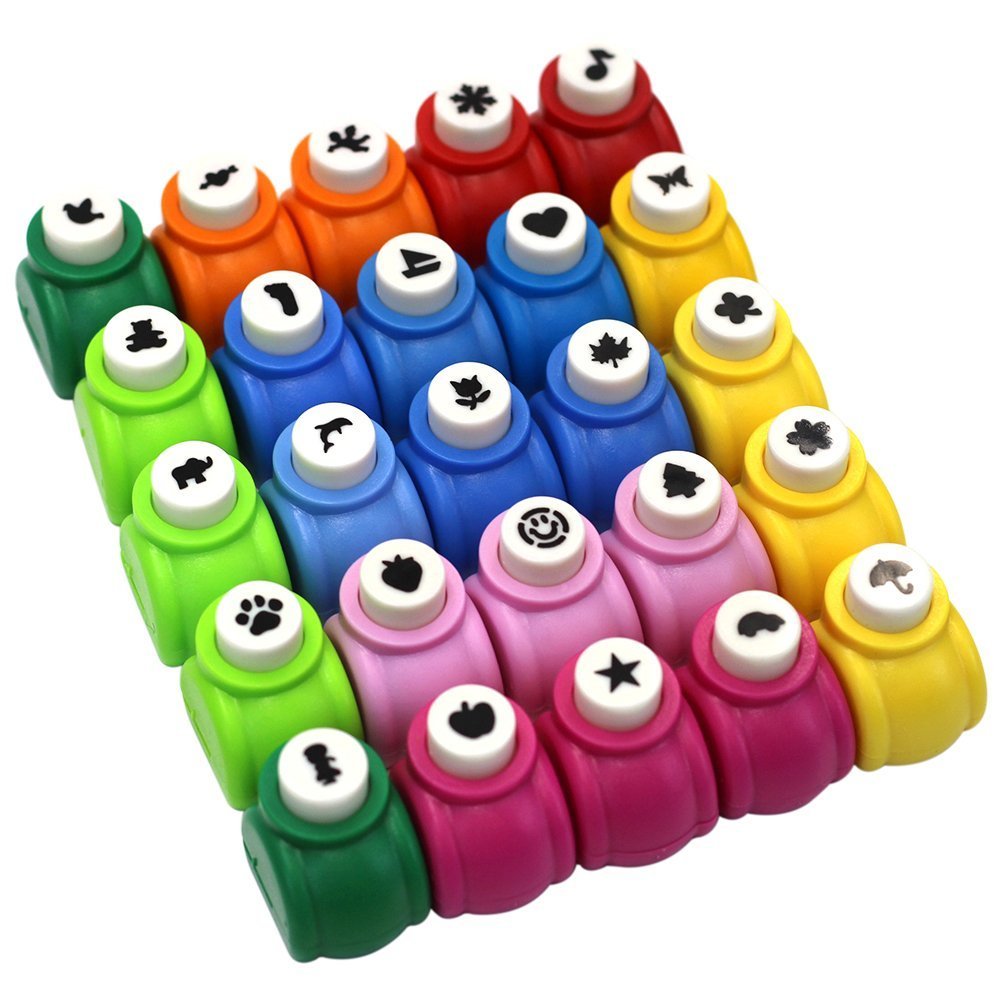 25Pcs DIY Art & Craft Punch Set,Fashion Cute Embossing Device Card