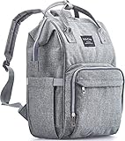 KiddyCare Diaper Bag Backpack, Multi-Function Waterproof Maternity Nappy Bags for Travel with Baby, Large Capacity, Stylish and Durable, Gray