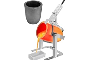 Nelyrho Hand-held Crucible Pouring Tongs/Rack with A Graphite Crucible, Work with Crucibles and Melting Furnace, Metal Casting Aluminium Gold Silver #10 (10kg-22lbs)