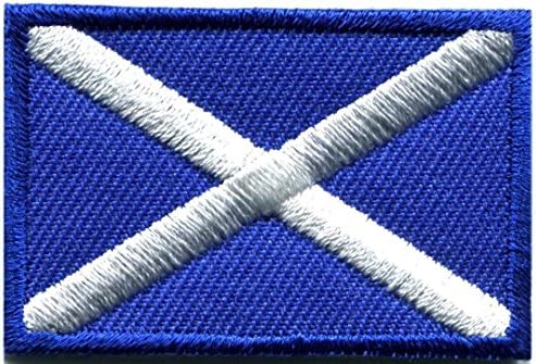1.25 inches x 1.88 inches Flag of Scotland Scottish st. andrew's cross embroidered applique iron-on patches